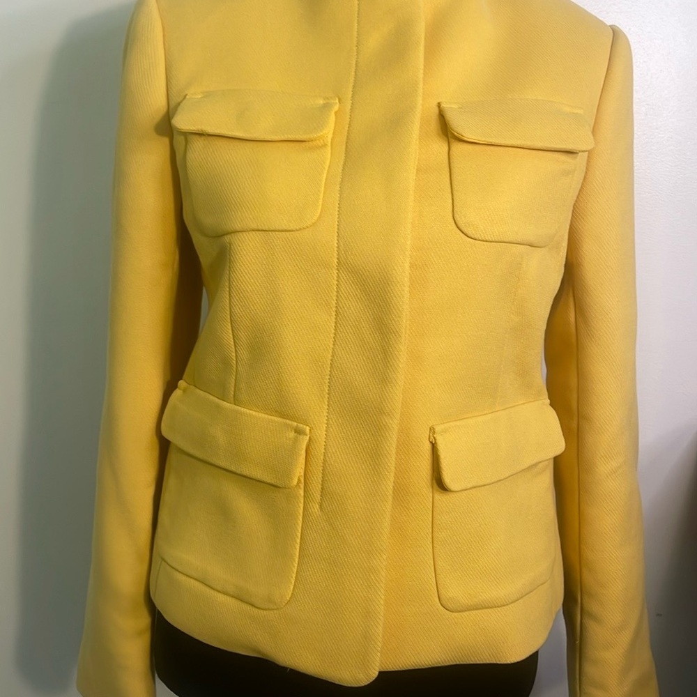 Ann Taylor Yellow Blazer Tailored Wool-Blend